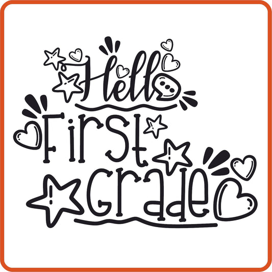 Hello 1st Grade | Back to School Iron On Decals Patches by SEC Apparel