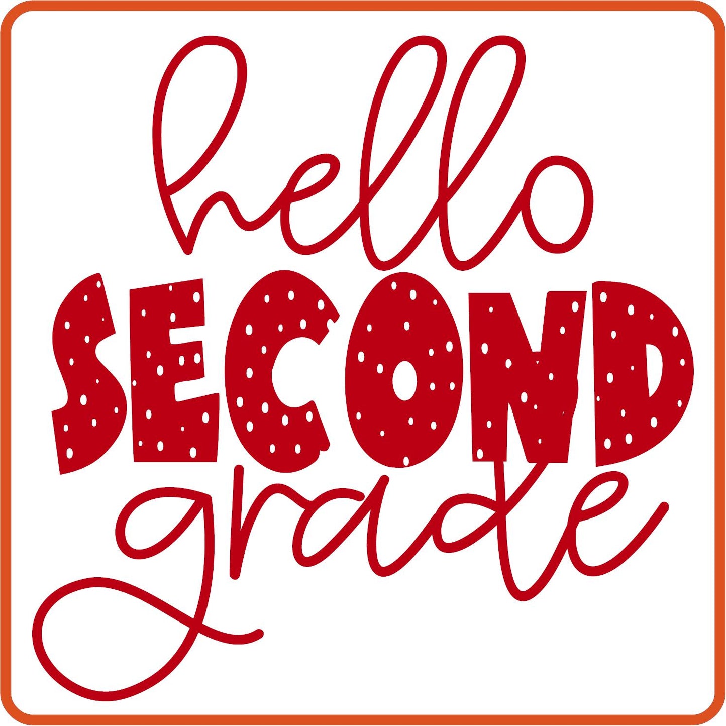 Hello Second Grade | Back to School Iron On Decals Patches by SEC Apparel