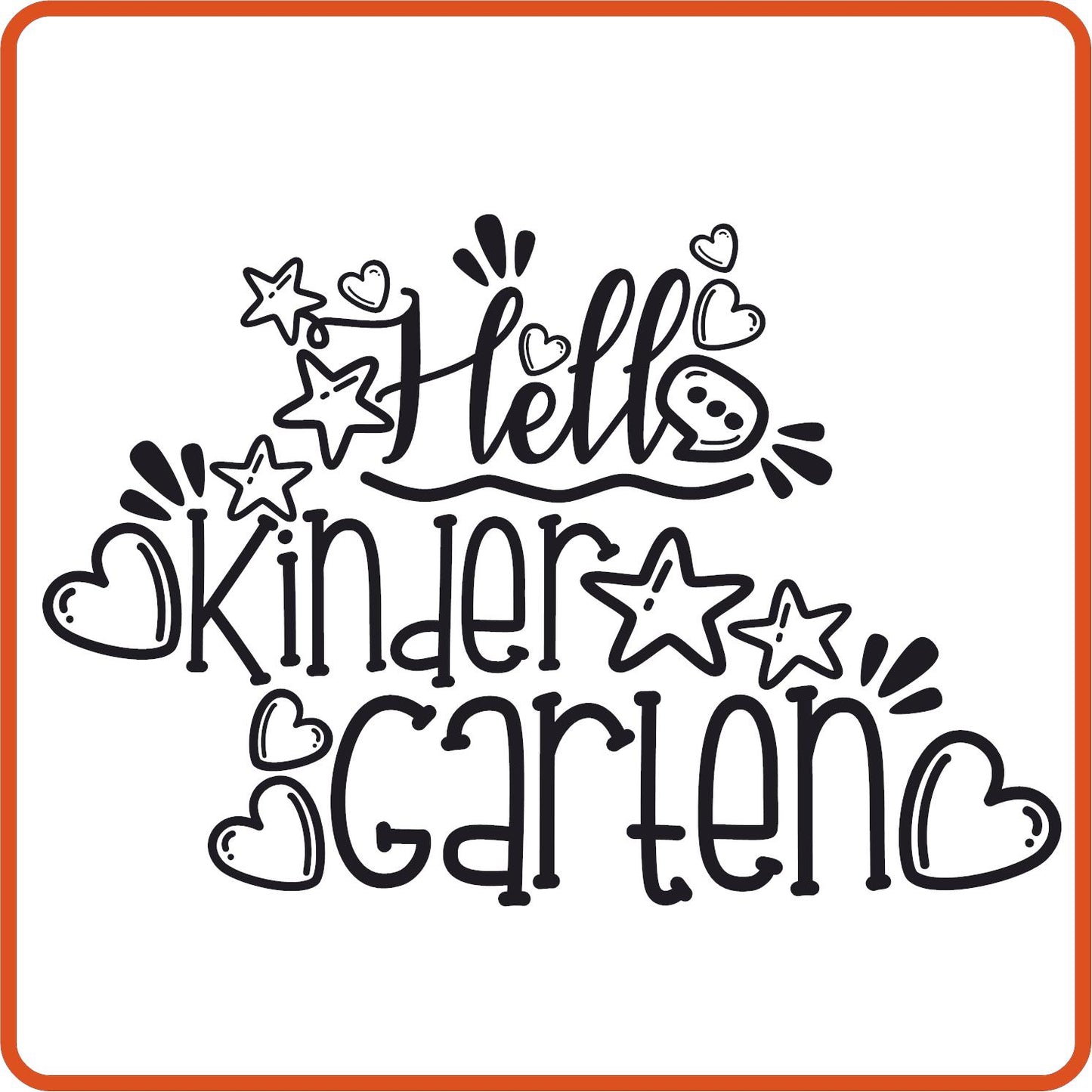 Hello Kindergarten | Back to School Iron On Decals Patches by SEC Apparel