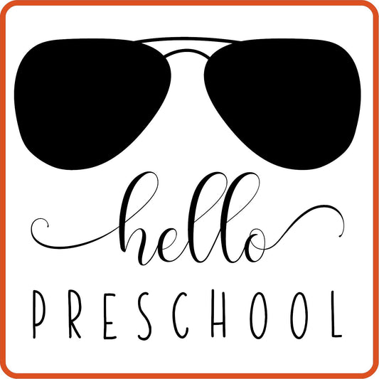 Hello Pre-School 1| Back to School Iron On Decals Patches by SEC Apparel