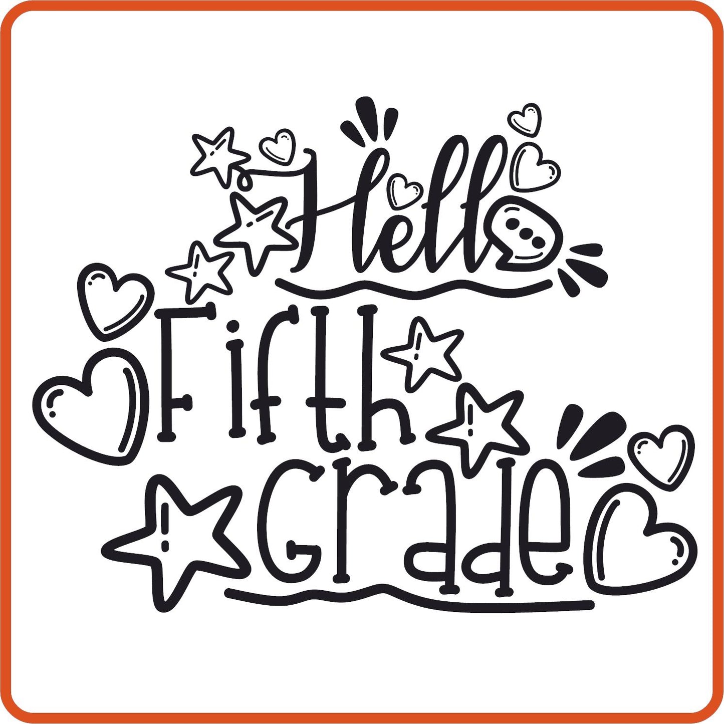 Hello 5th Grade | Back to School Iron On Decals Patches by SEC Apparel