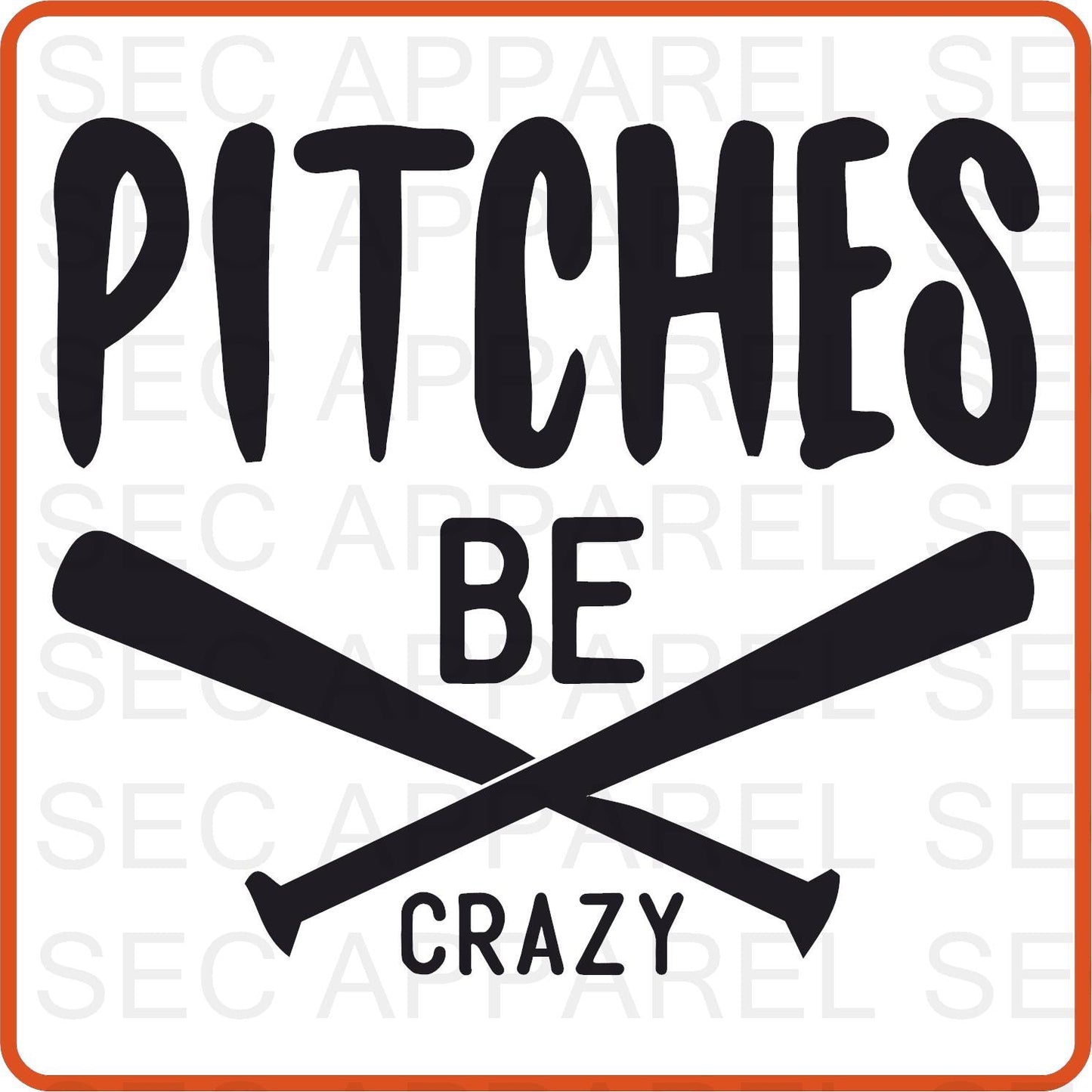Baseball Iron On Decals Patches transfers vinyl for shirts, clothing | Sport Fan| Pitches Be Crazy - secapparelonline