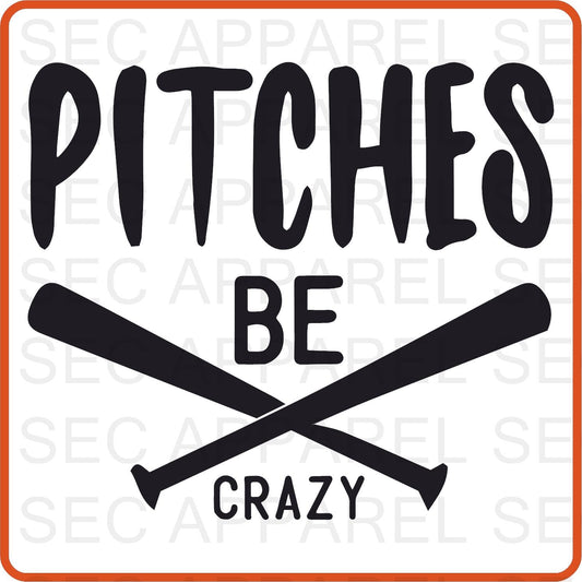 Baseball Iron On Decals Patches transfers vinyl for shirts, clothing | Sport Fan| Pitches Be Crazy - secapparelonline
