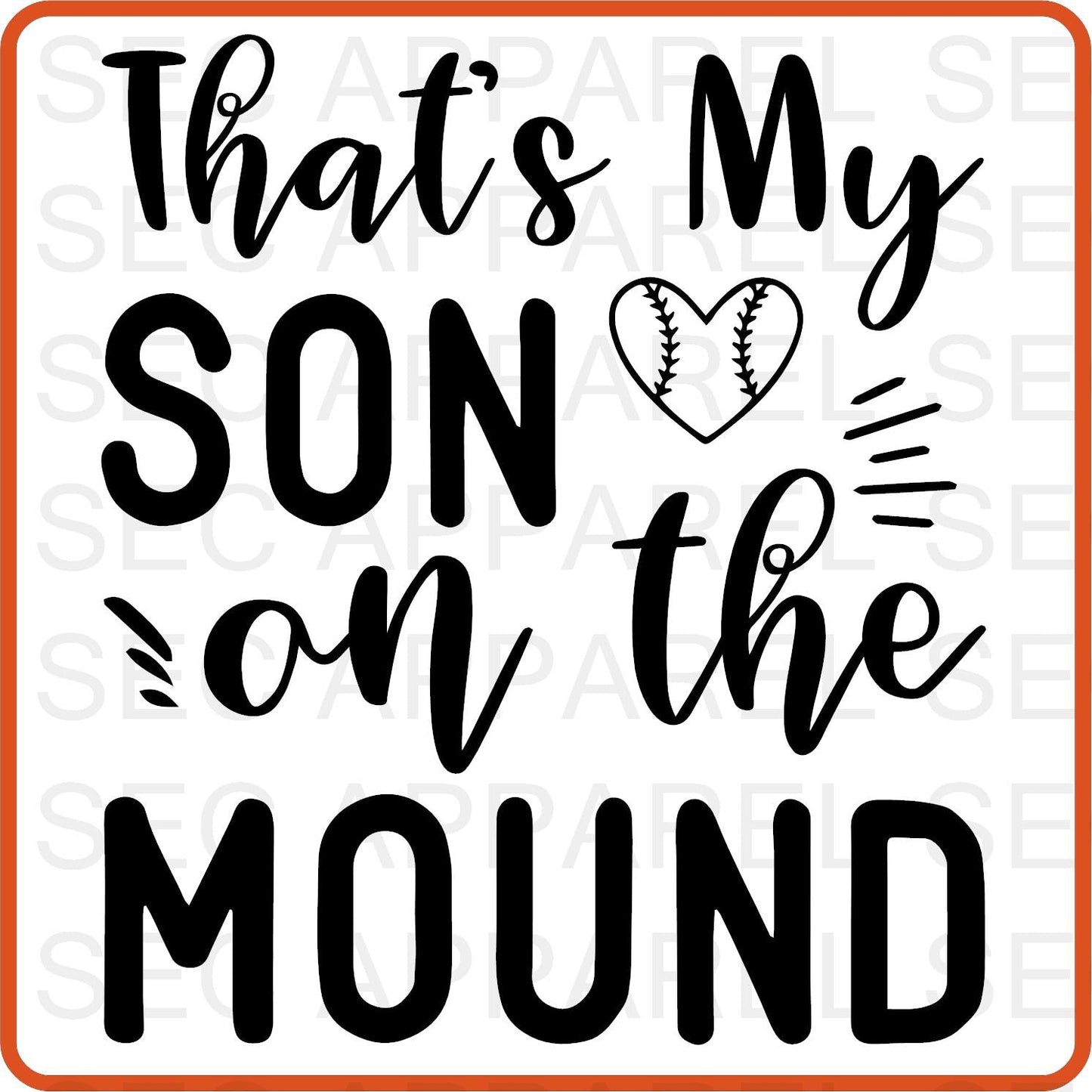 Baseball Iron On Decals Patches transfers vinyl for shirts, clothing | Sport Fan| That's My Son On the Mound - secapparelonline