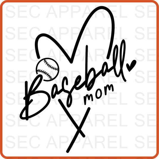 Baseball Mom Iron On Decals Patches transfers vinyl for shirts, clothing | Sport Fan| - secapparelonline