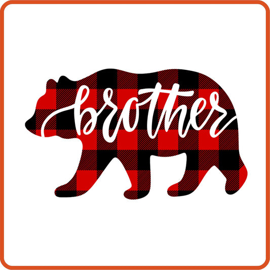 Brother | Bear | Family Iron On Decals Patches by SEC Apparel