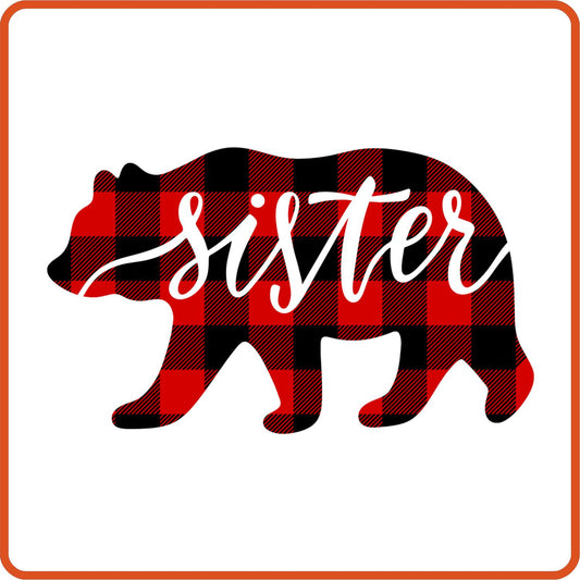 Sister | Bear | Family Iron On Decals Patches by SEC Apparel