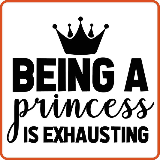 Being a Princess is Exhausting | New Baby Iron On Decal Patches by SEC Apparel - secapparelonline
