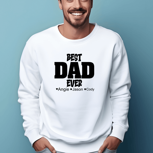 Best Dad Ever Shirt Hoodie Sweatshirt Personalized with kids names Fathers day - secapparelonline