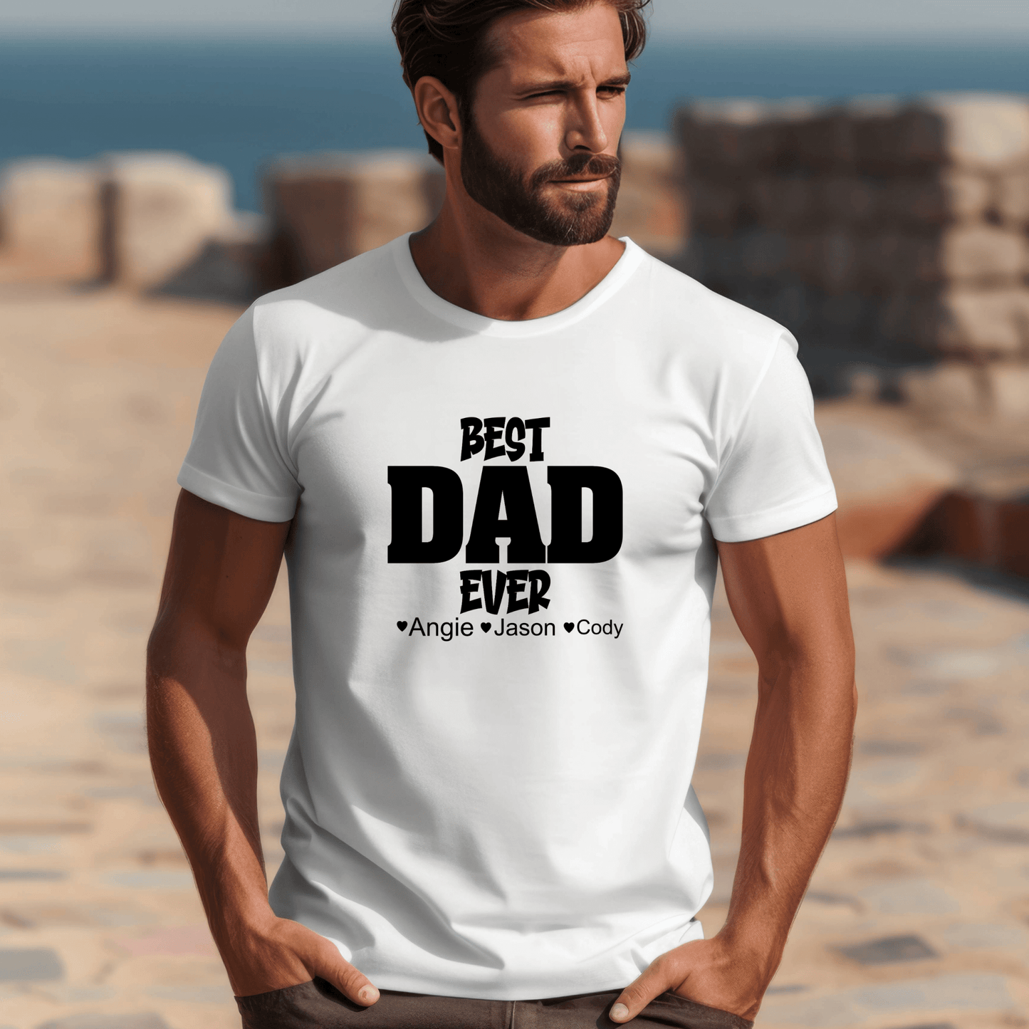 Best Dad Ever Shirt Hoodie Sweatshirt Personalized with kids names Fathers day - secapparelonline