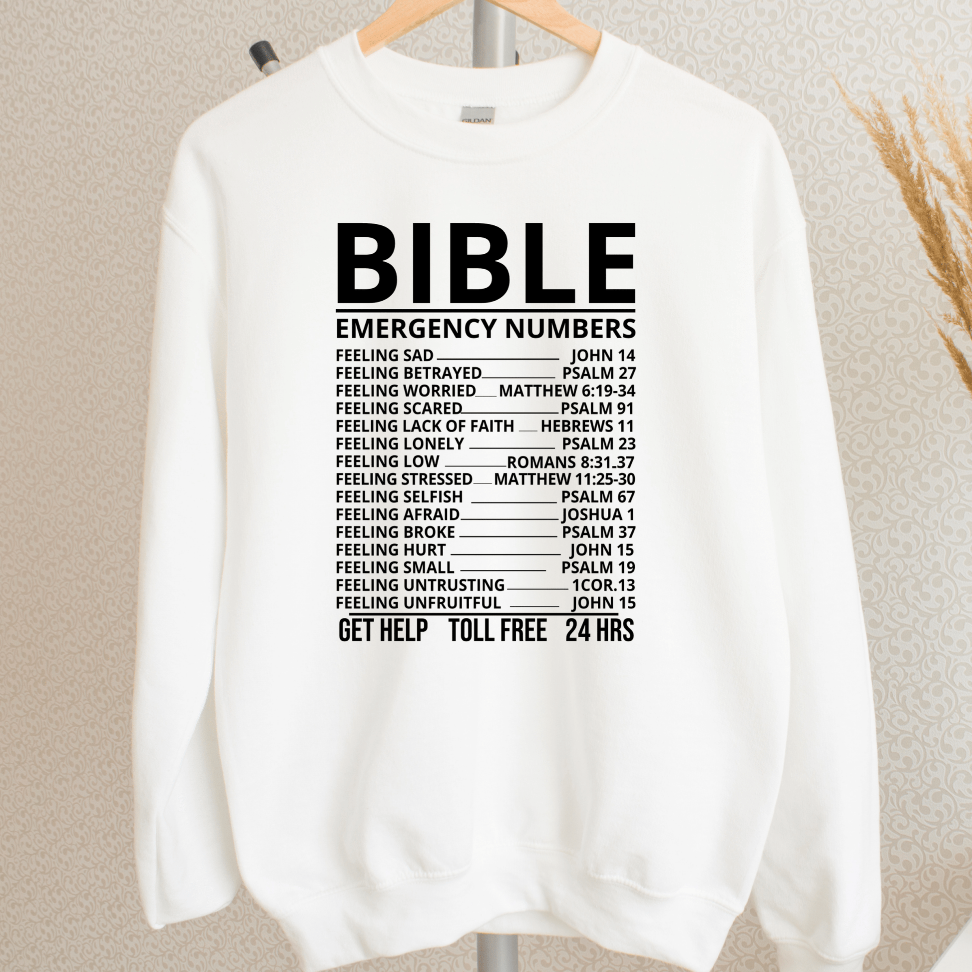 Bible Emergency Numbers Shirt | Crew neck | V Neck| Sweatshirt | Hoodie - secapparelonline