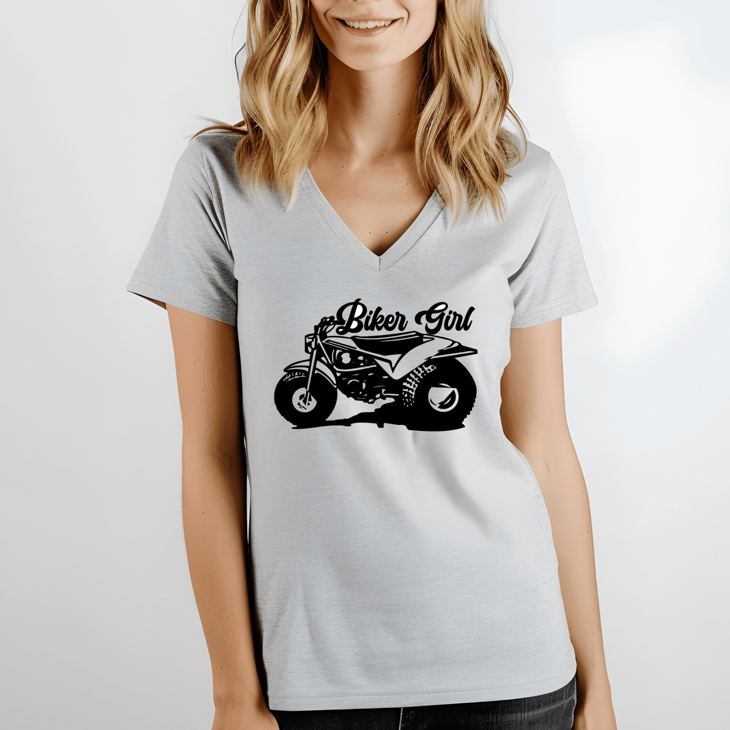Biker Girl Shirt | Crew neck | V Neck| Sweatshirt | Hoodie - secapparelonline