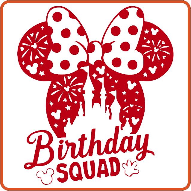 Disney Birthday Girl Squad Iron On Transfers Decals Patches Vinyl for T Shirts Fabric Clothing