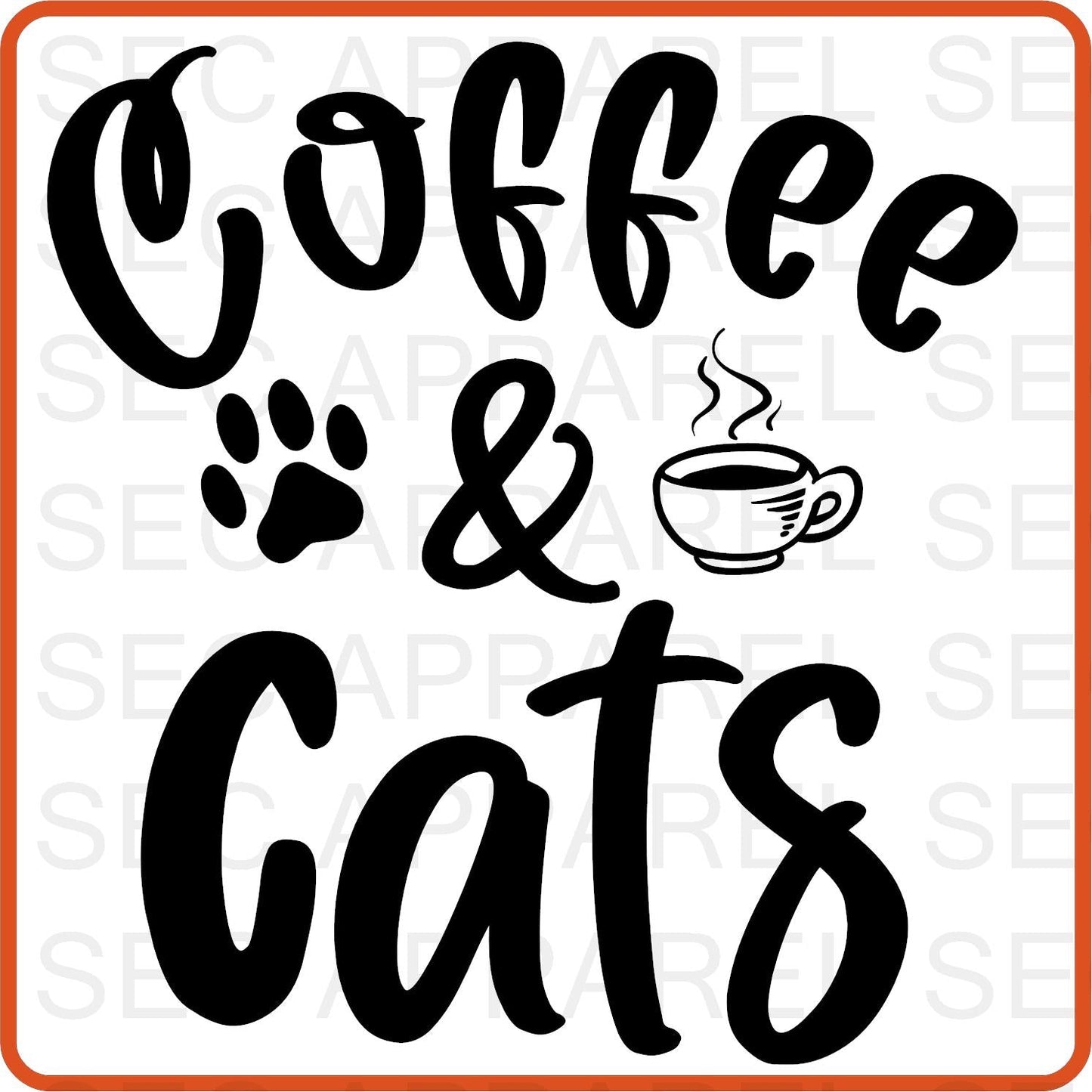 Cat Iron On Decals Patches transfers vinyl for shirts, clothing | Pets Lover | Coffee and Cat - secapparelonline