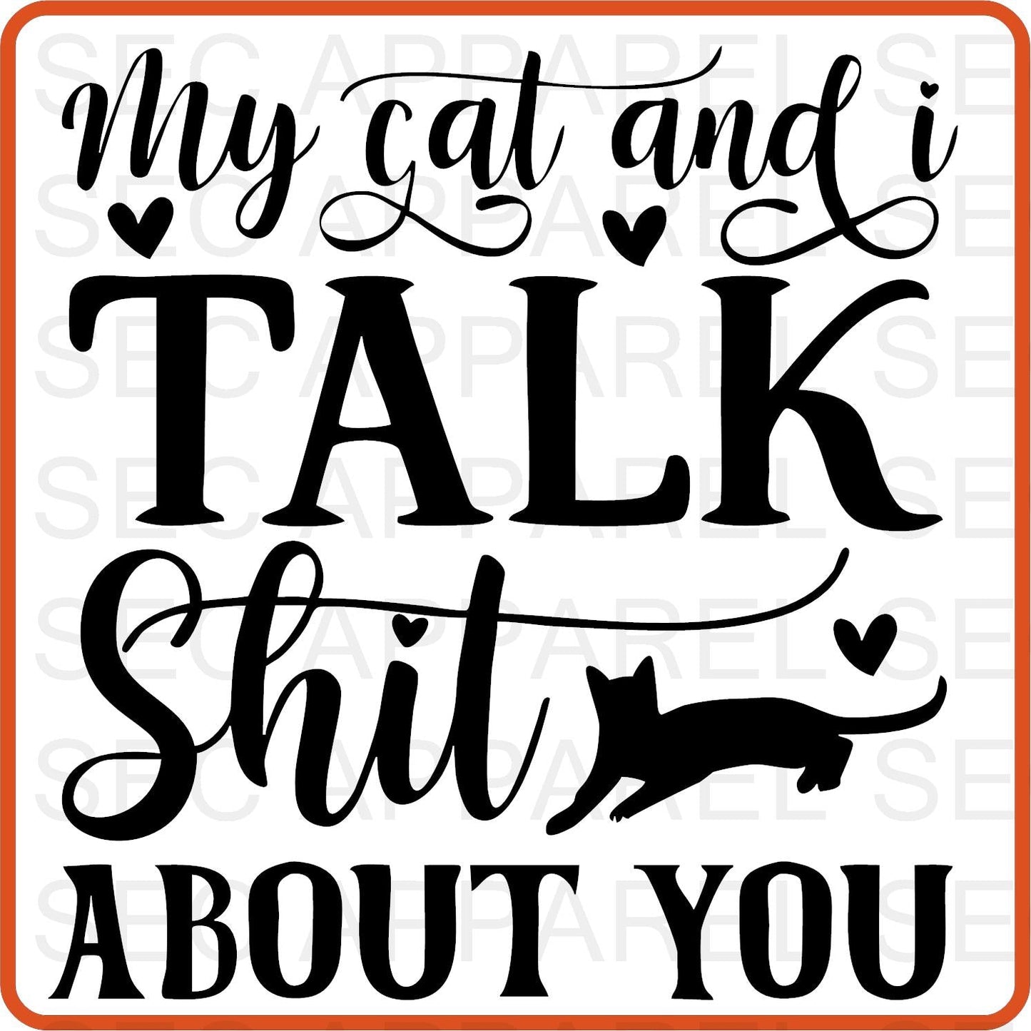 Cat Iron On Decals Patches transfers vinyl for shirts, clothing | Pets Lover | My Cat and I Talk - secapparelonline