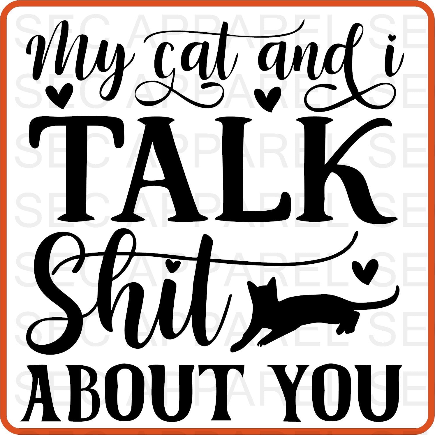 Cat Iron On Decals Patches transfers vinyl for shirts, clothing | Pets Lover | My Cat and I Talk - secapparelonline
