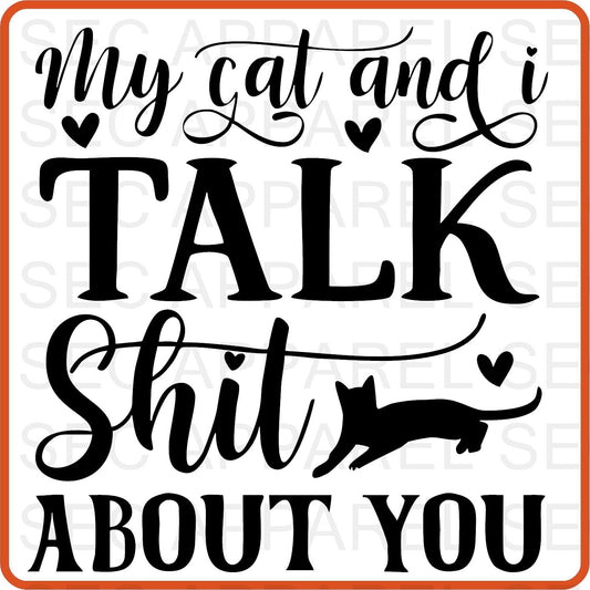Cat Iron On Decals Patches transfers vinyl for shirts, clothing | Pets Lover | My Cat and I Talk - secapparelonline