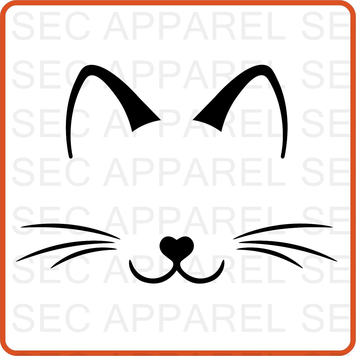 Cat Iron On Decals Patches transfers vinyl for shirts, clothing | Pets Lover | whiskers - secapparelonline