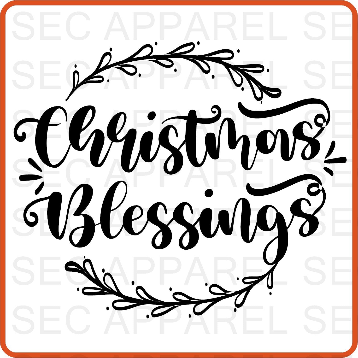 Christmas Iron On Decals Patches transfers vinyl for shirts, clothing | SEC Apparel | Blessings - secapparelonline