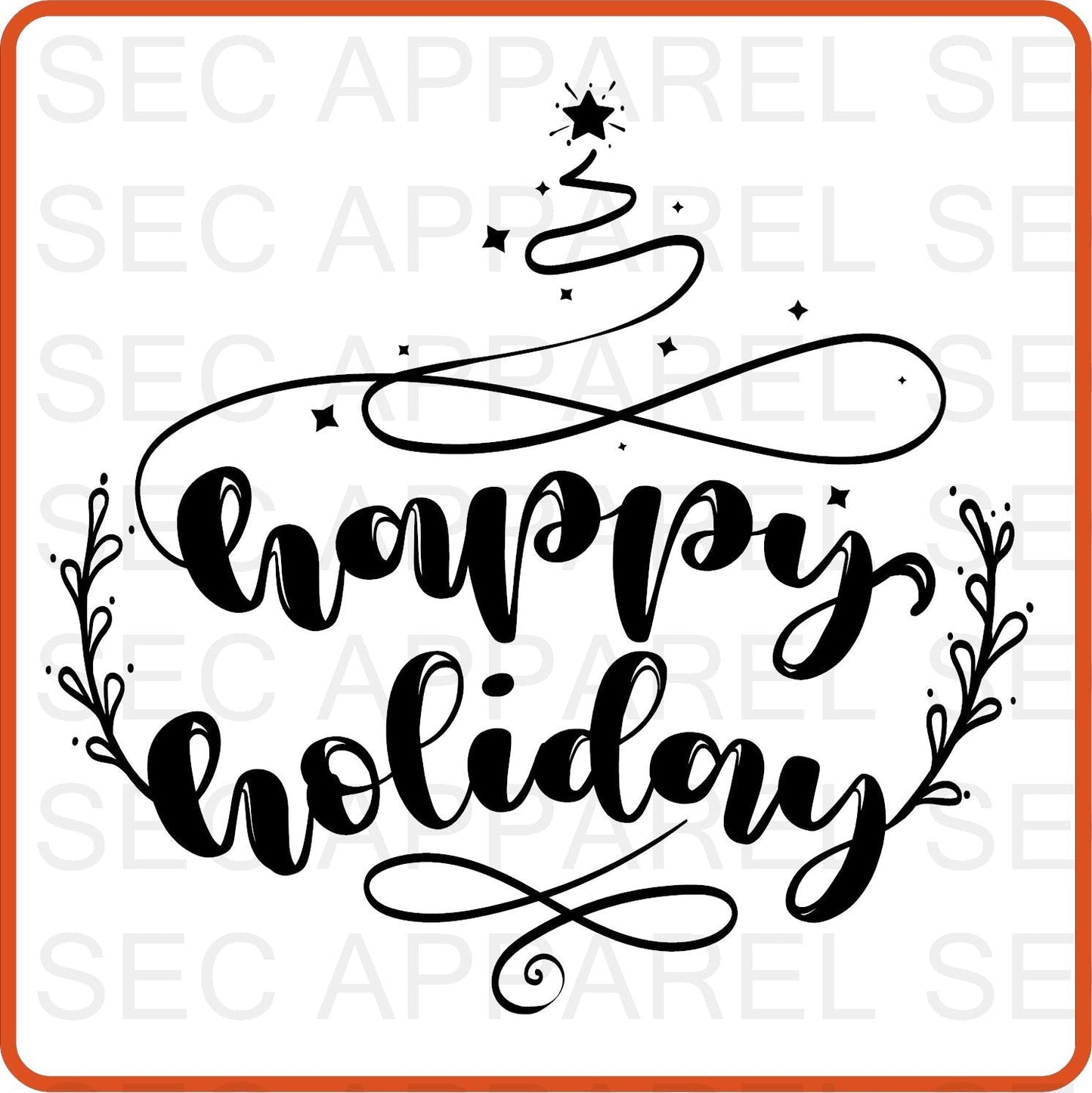 Christmas Iron On Decals Patches transfers vinyl for shirts, clothing | SEC Apparel | Happy Holiday - secapparelonline