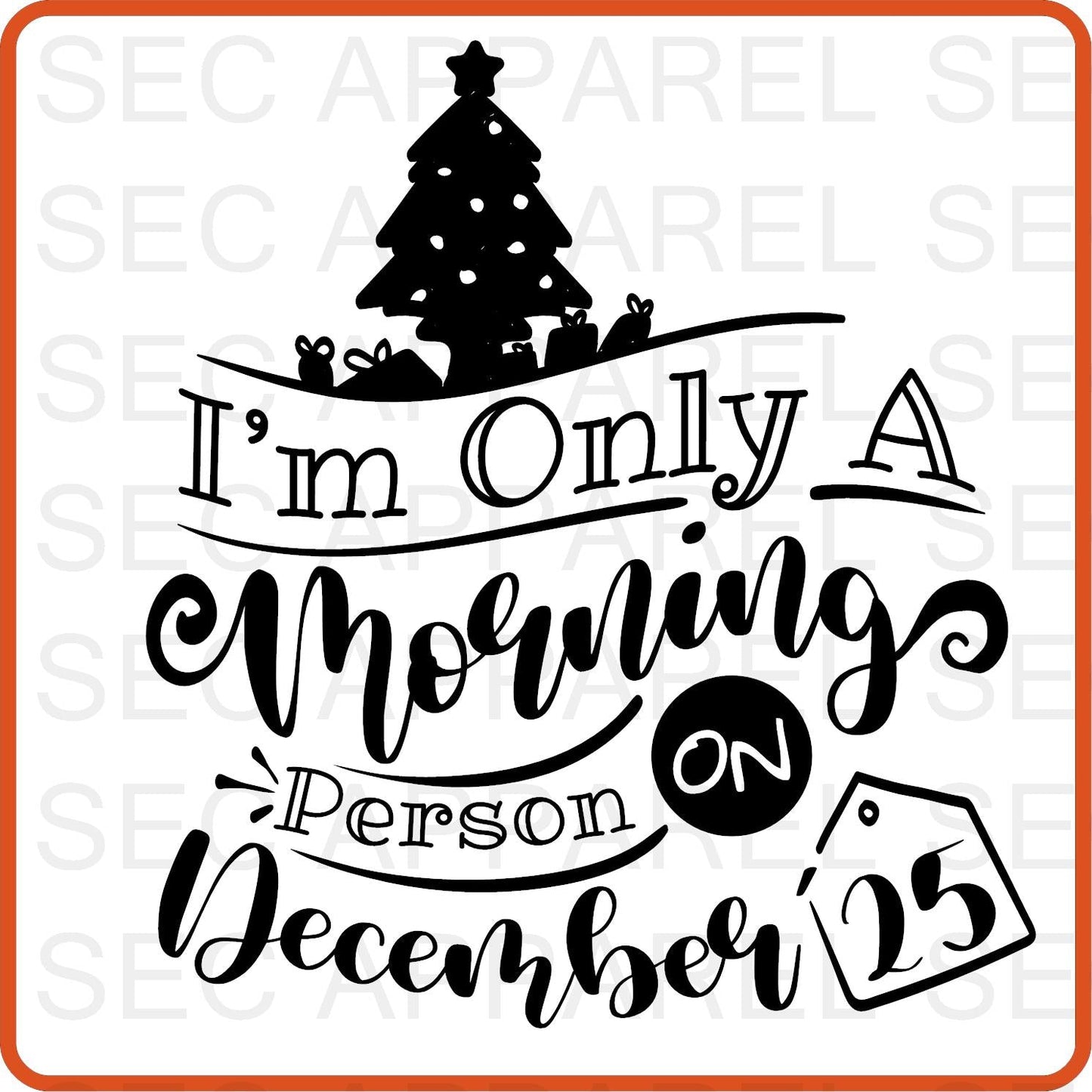 Christmas Iron On Decals Patches transfers vinyl for shirts, clothing | SEC Apparel | I am only a morning person - secapparelonline