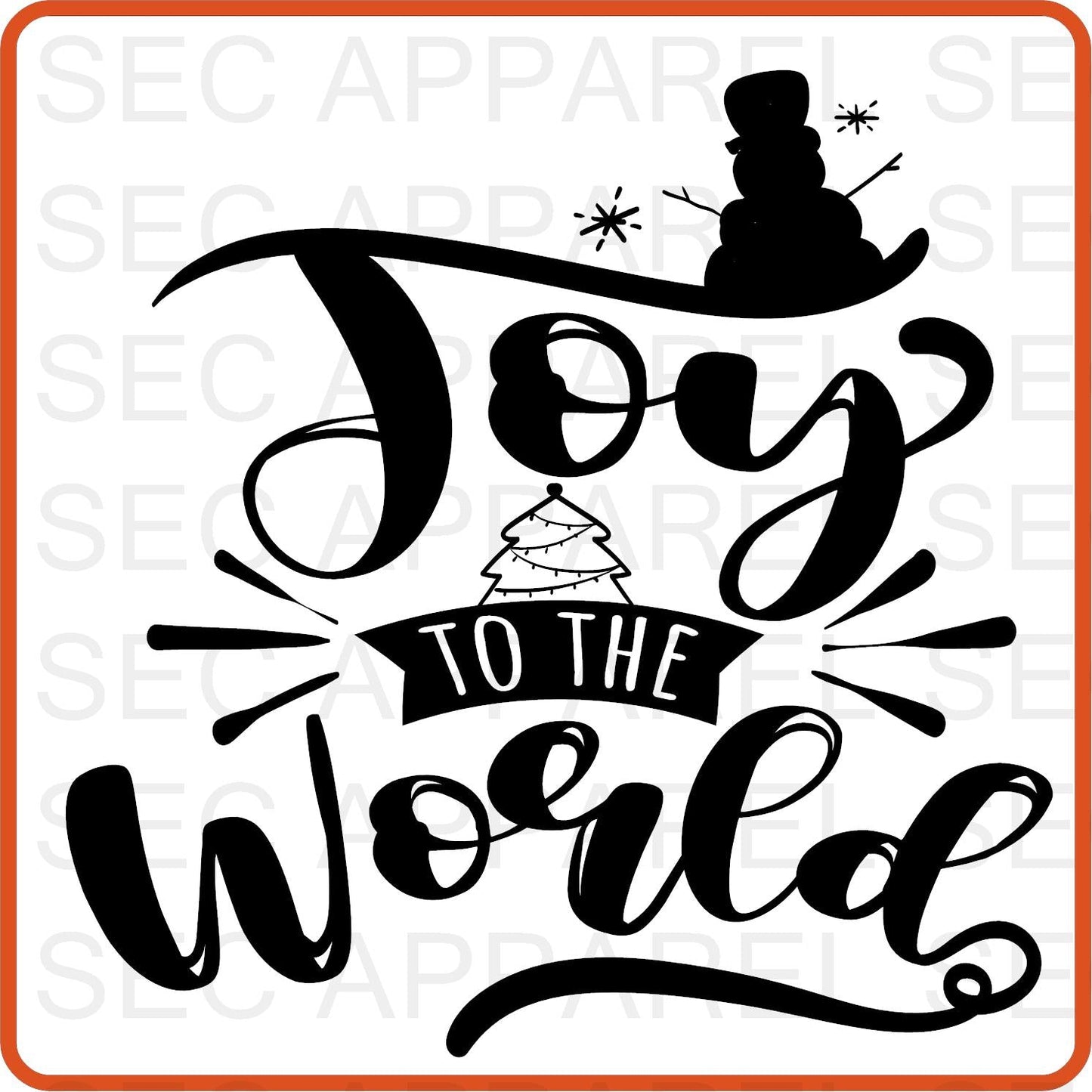 Christmas Iron On Decals Patches transfers vinyl for shirts, clothing | SEC Apparel | Joy to the World - secapparelonline