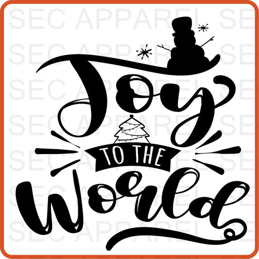 Christmas Iron On Decals Patches transfers vinyl for shirts, clothing | SEC Apparel | Joy to the World - secapparelonline