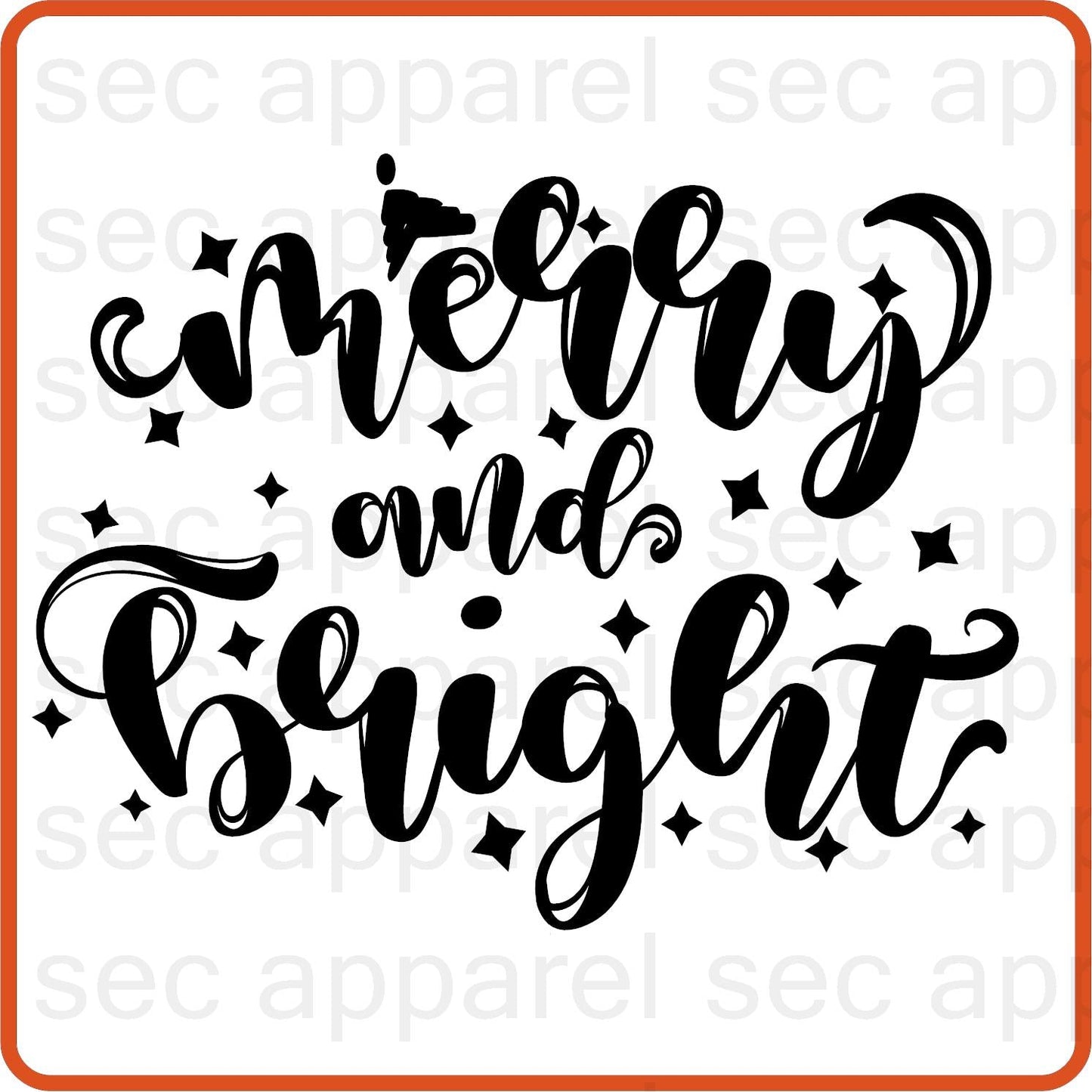 Christmas Iron On Decals Patches transfers vinyl for shirts, clothing | SEC Apparel | Merry and Bright - secapparelonline