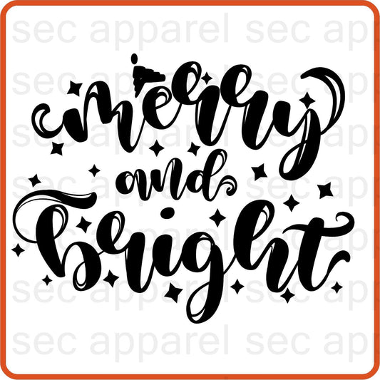 Christmas Iron On Decals Patches transfers vinyl for shirts, clothing | SEC Apparel | Merry and Bright - secapparelonline