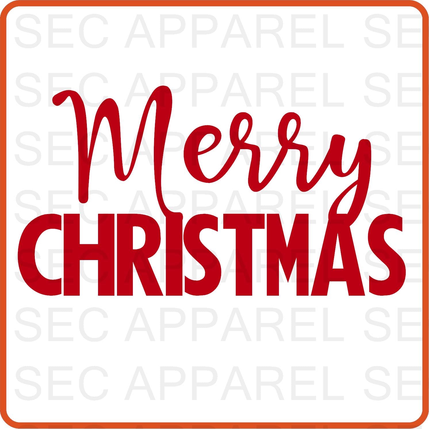 Christmas Iron On Decals Patches transfers vinyl for shirts, clothing | SEC Apparel | Merry Christmas - secapparelonline