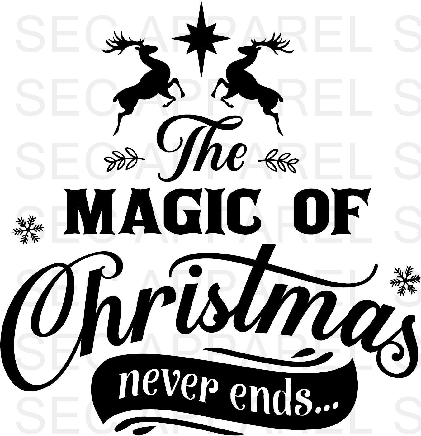 Christmas Iron On Decals Patches transfers vinyl for shirts, clothing | SEC Apparel | The Magic of Christmas - secapparelonline
