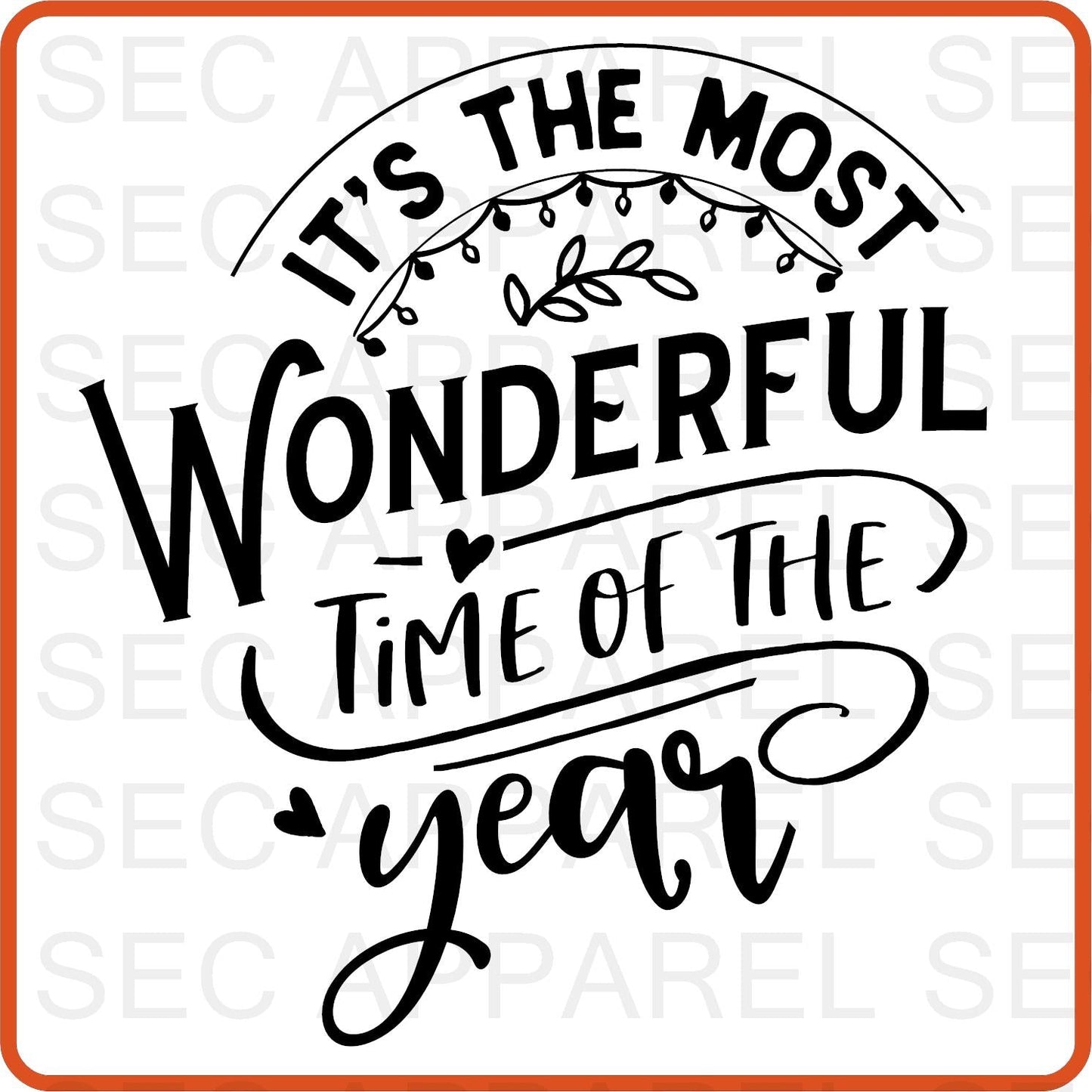 Christmas Iron On Decals Patches transfers vinyl for shirts, clothing | SEC Apparel | Wonderful time of the year - secapparelonline