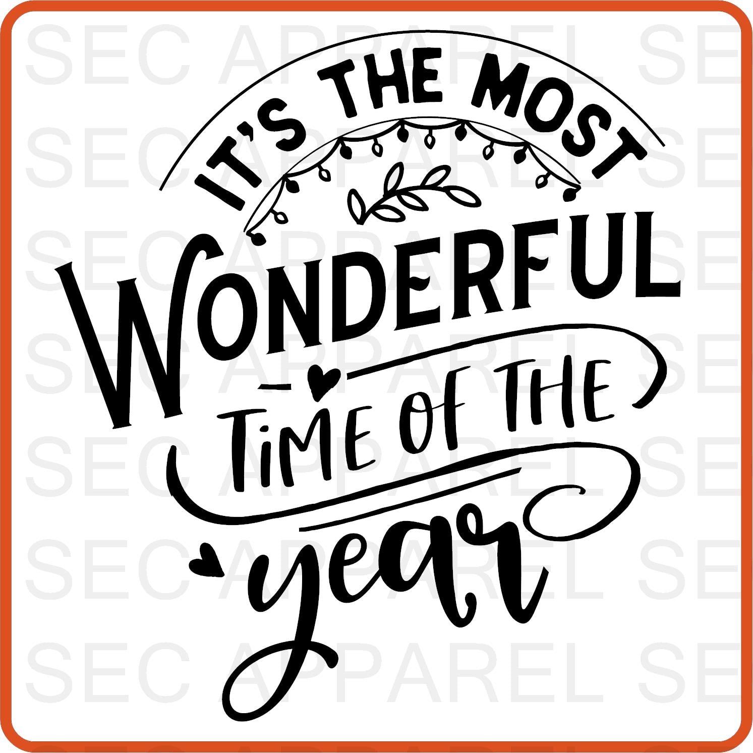 Christmas Iron On Decals Patches transfers vinyl for shirts, clothing | SEC Apparel | Wonderful time of the year - secapparelonline