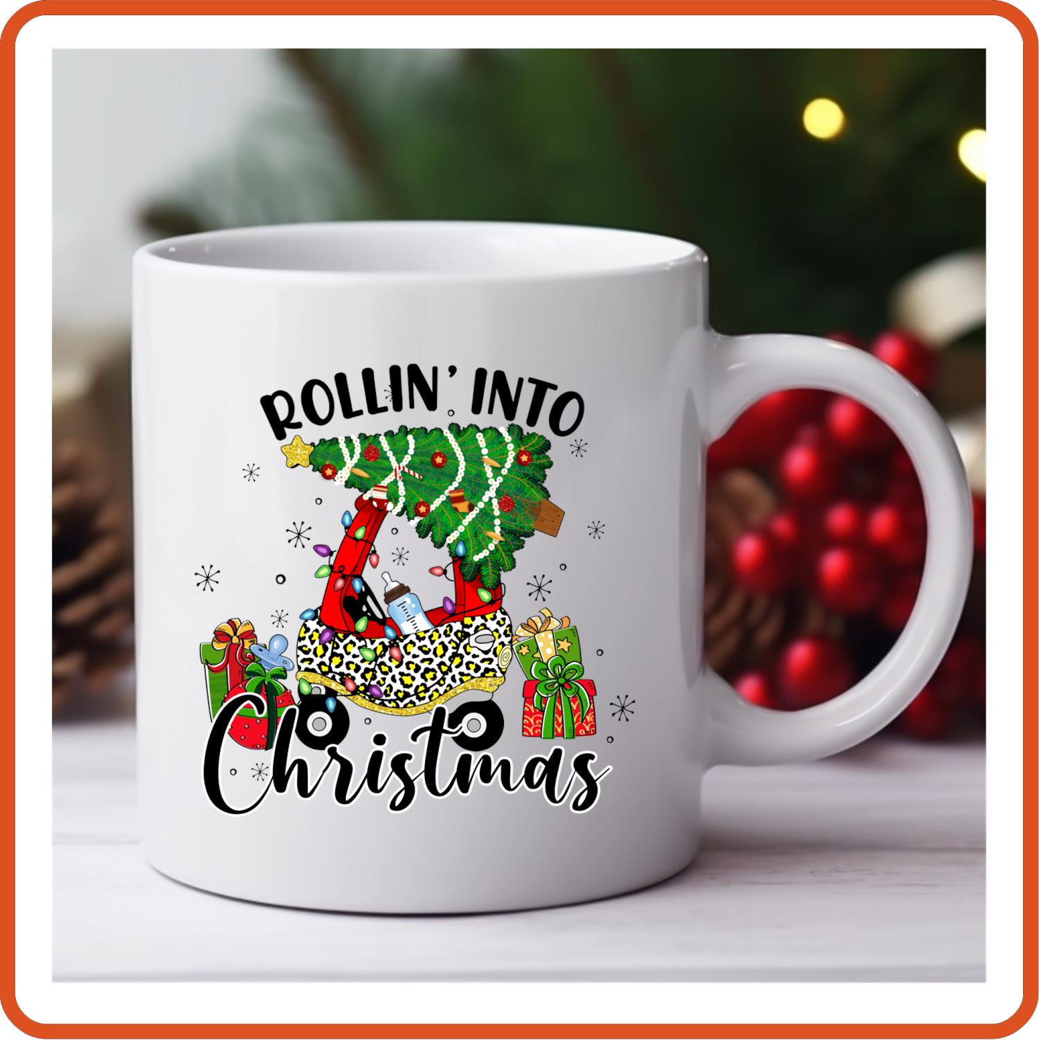 Christmas Mugs - 11oz Coffee Mug | Holiday Gift | SEC Apparel | Rolling into Christmas - secapparelonline