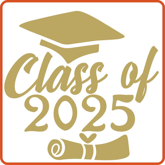 SEC Apparel Class of 2025 Graduation Iron On Transfers Decals Patches Vinyl for T Shirts Fabric Clothing
