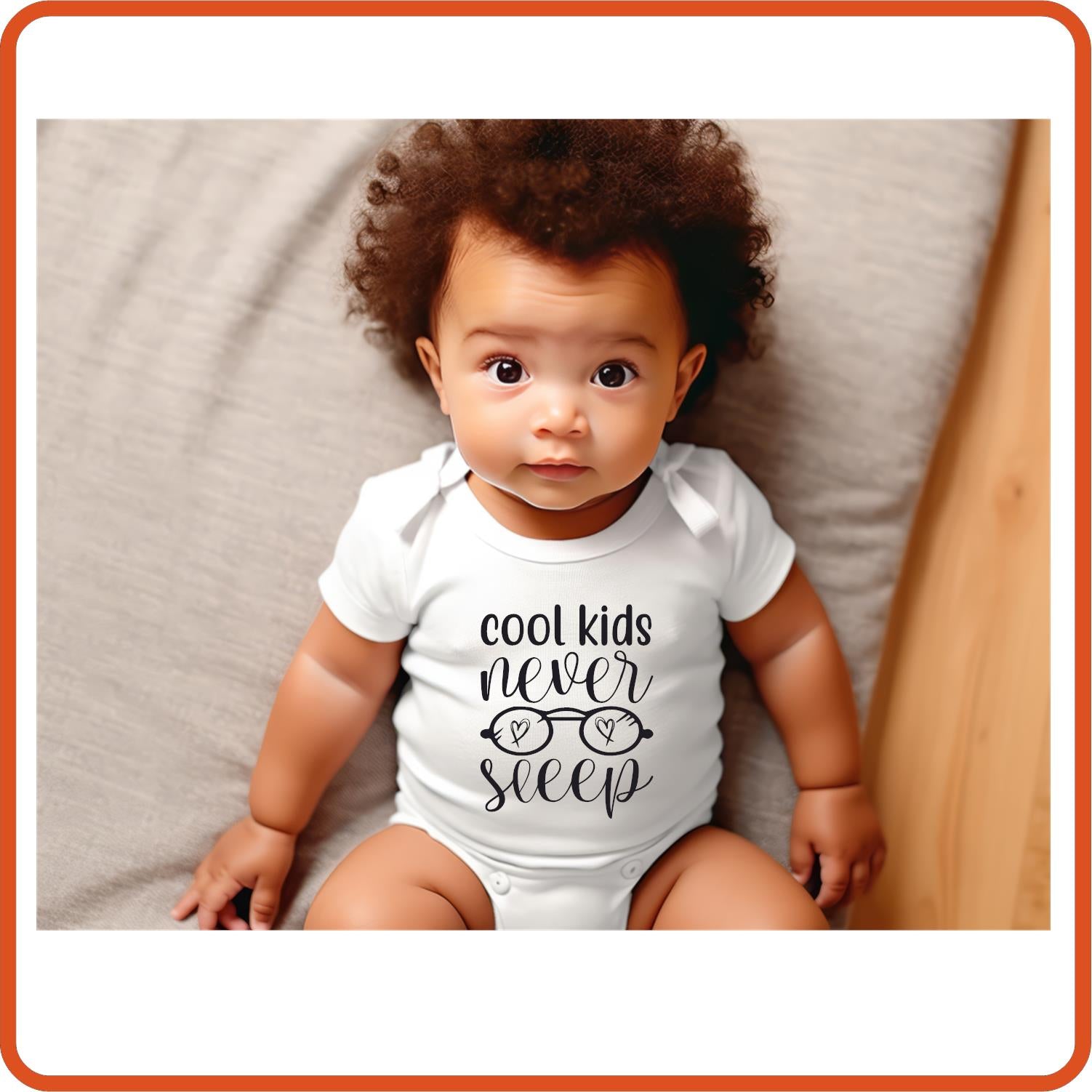 Cool Kids Never Sleep | New Baby Shirt Bodysuit Onesies by SEC Apparel - secapparelonline