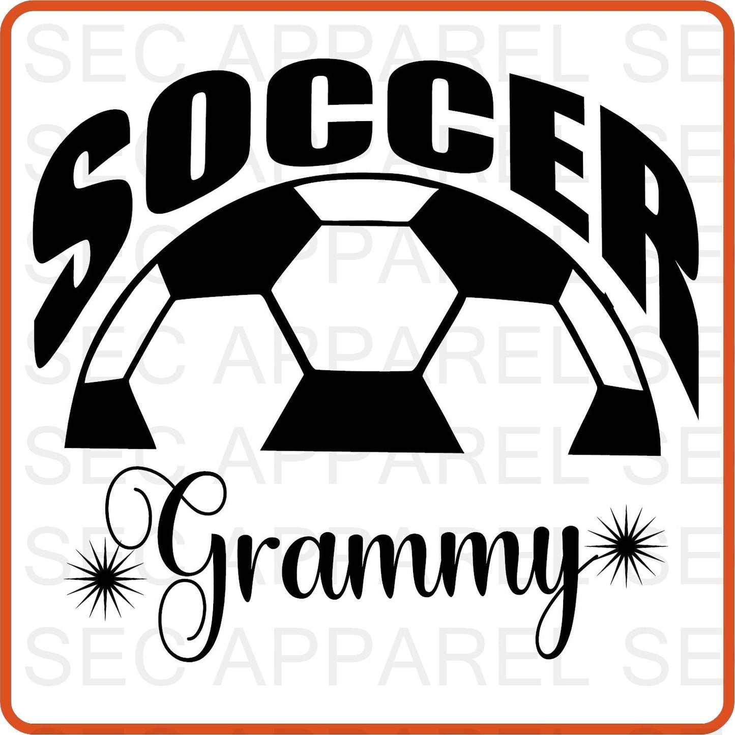 Copy of Soccer Iron On Decals Patches transfers vinyl for shirts, clothing | Sport Fan| Soccer Grammy - secapparelonline