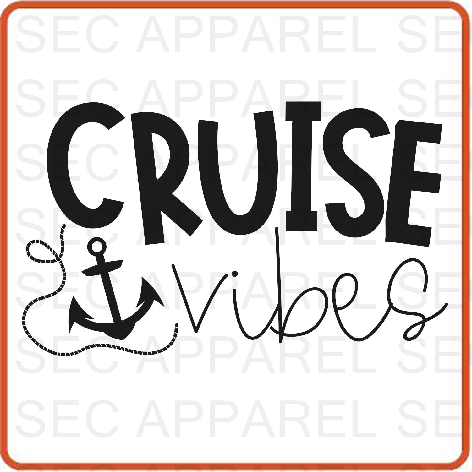 Cruise Vacation Iron On Decals Patches transfers vinyl for shirts, clothing | Cruise Vibes - secapparelonline