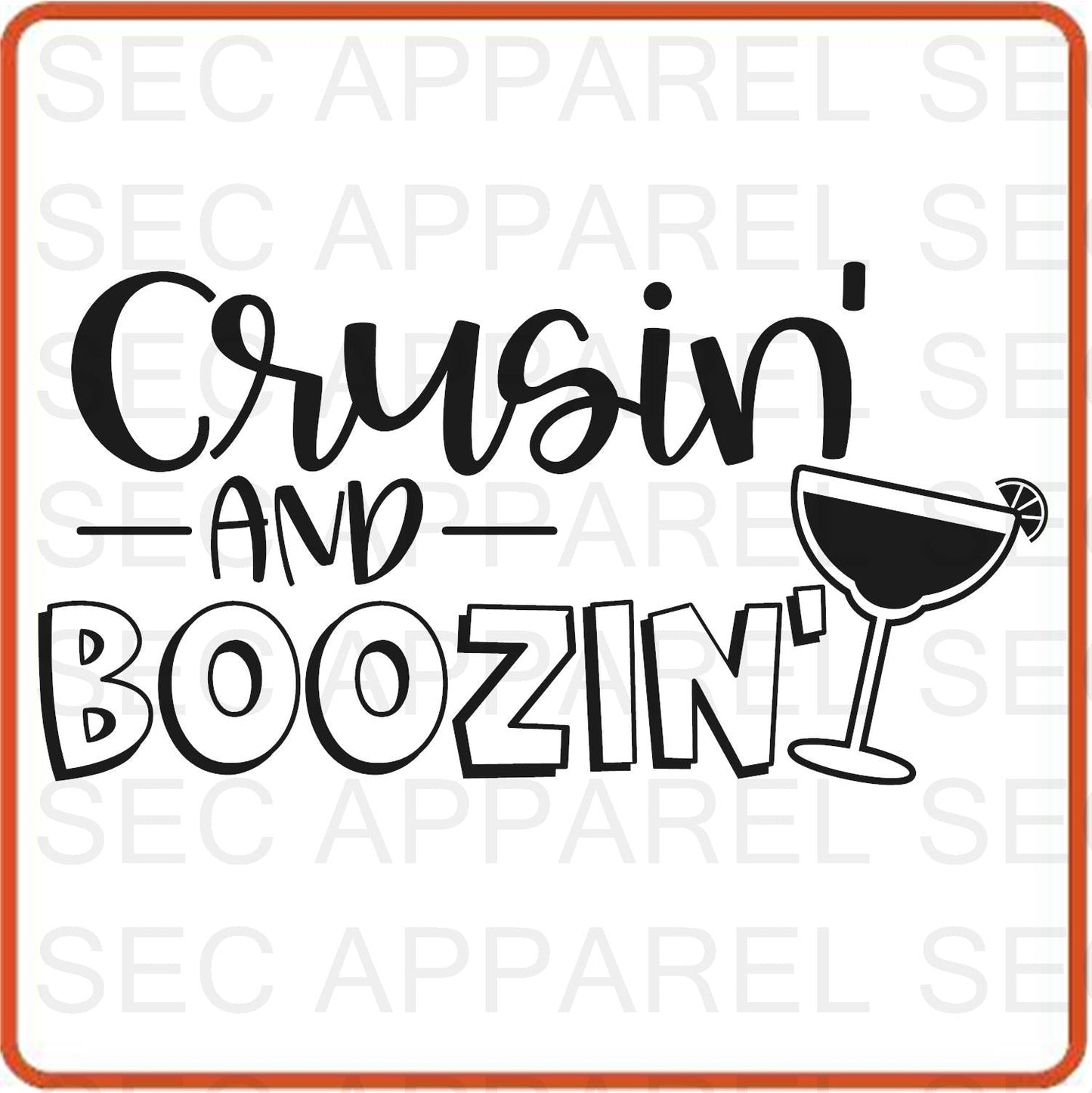 Cruise Vacation Iron On Decals Patches transfers vinyl for shirts, clothing | Crusin' and Boozin' - secapparelonline