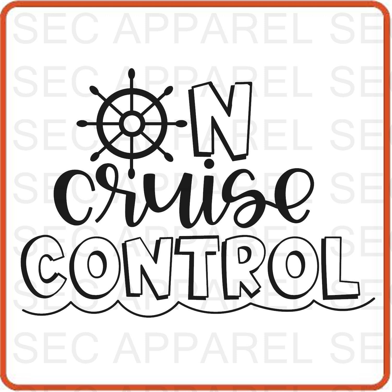 Cruise Vacation Iron On Decals Patches transfers vinyl for shirts, clothing | On Cruise Control - secapparelonline