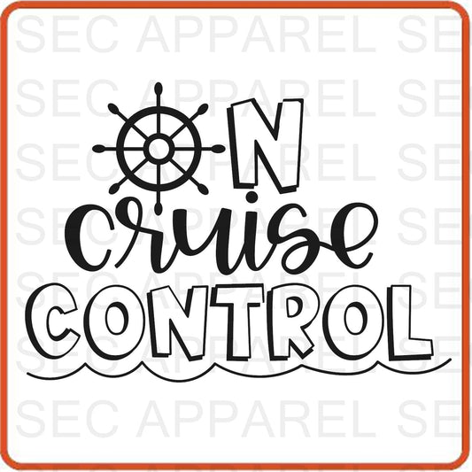 Cruise Vacation Iron On Decals Patches transfers vinyl for shirts, clothing | On Cruise Control - secapparelonline