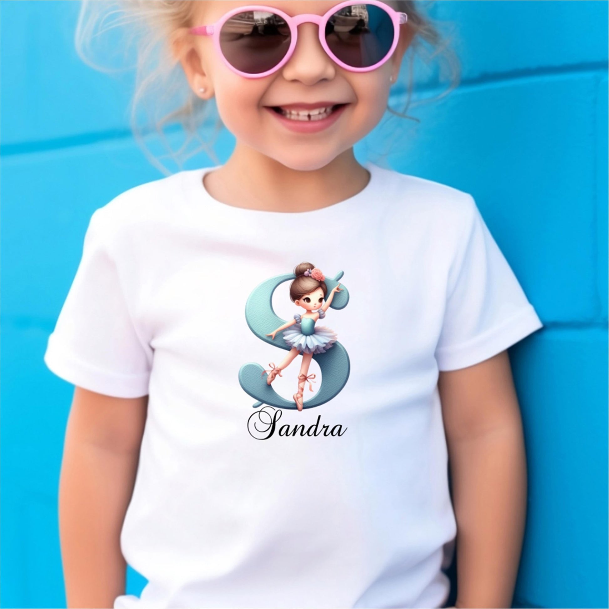 Custom ballet letters Shirts for Toddler Girls Birthday Party Personalized with Name - secapparelonline