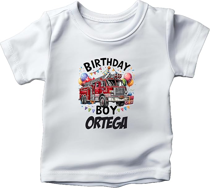 Custom Fire Truck Birthday Shirts for Toddler Boys Birthday Party Personalized with Name - secapparelonline