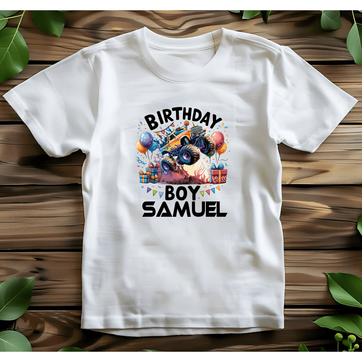 Custom Monster Truck Birthday Shirts for Toddler Boys Birthday Party Personalized with Name - secapparelonline