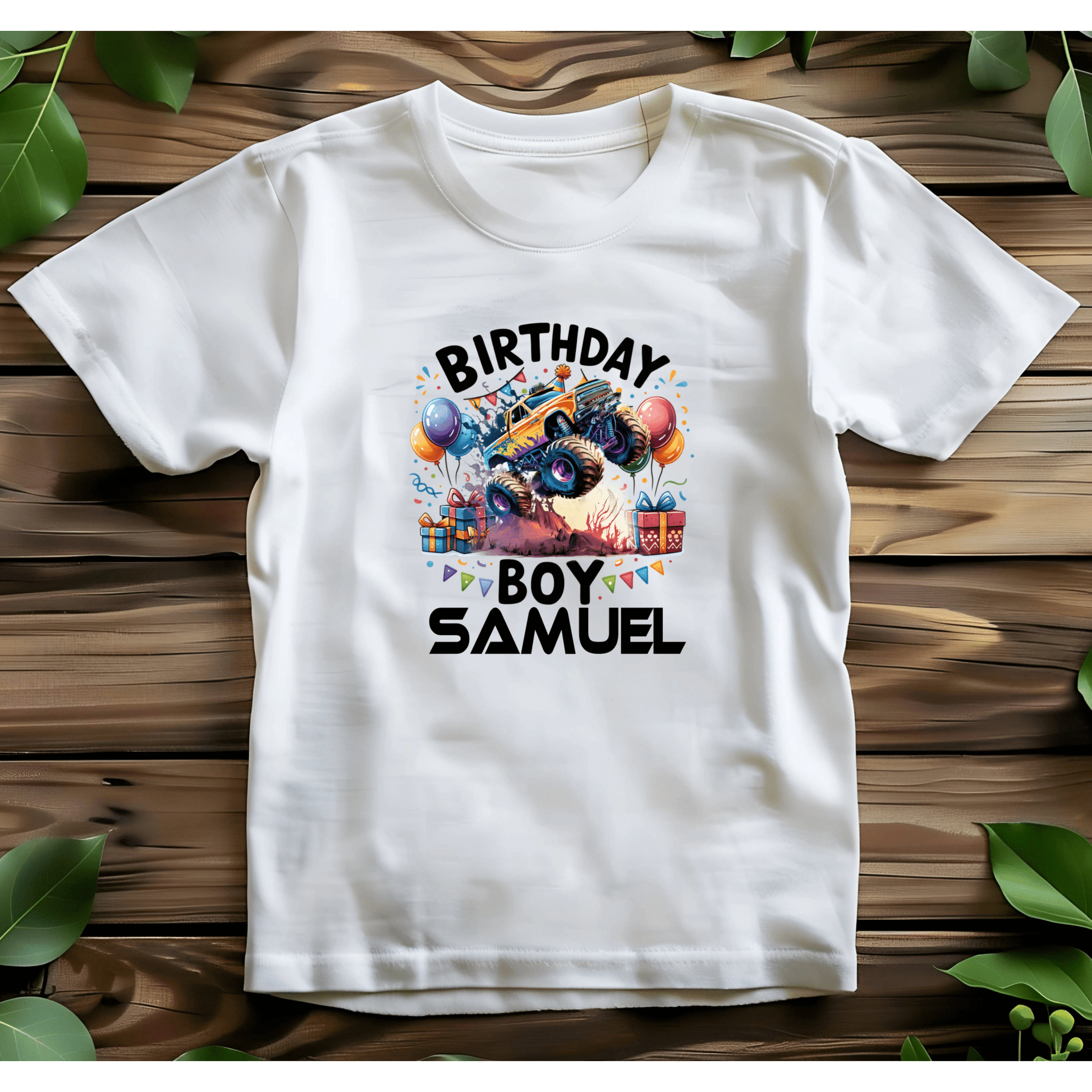 Custom Monster Truck Birthday Shirts for Toddler Boys Birthday Party Personalized with Name - secapparelonline