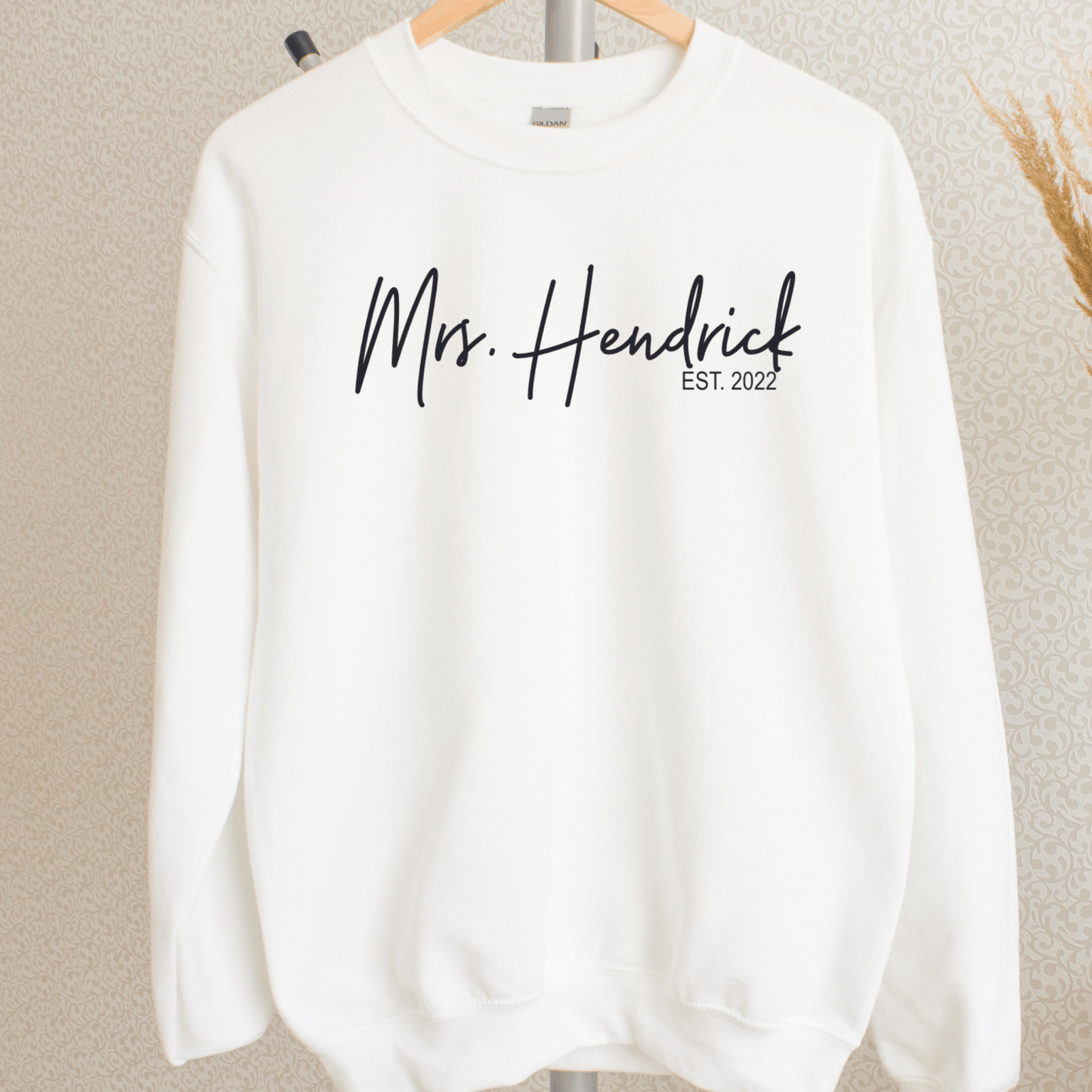 Custom Mrs Last Name Shirt | Crew neck | V Neck| Sweatshirt | Hoodie | SEC Apparel - secapparelonline