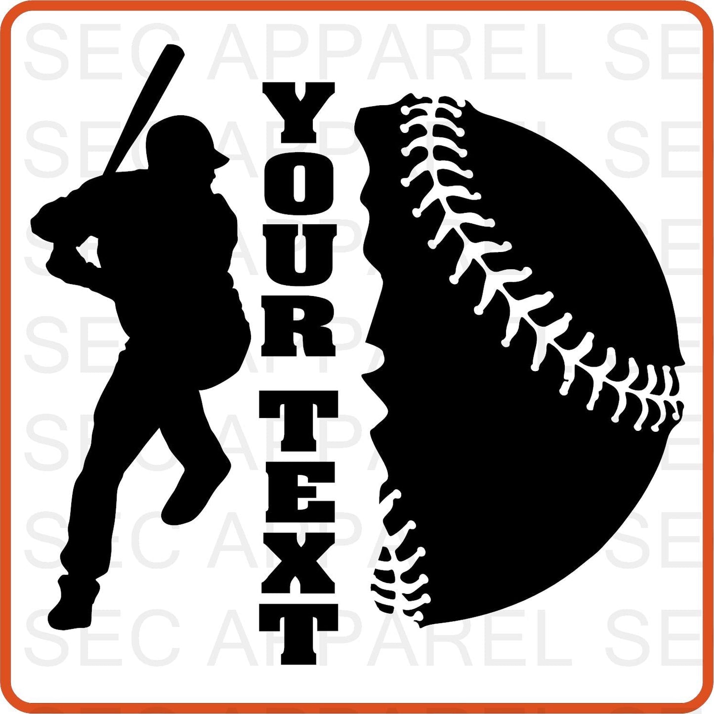 Custom Personalized Baseball Iron On Decals Patches transfers vinyl for shirts, clothing | Sport Fan - secapparelonline