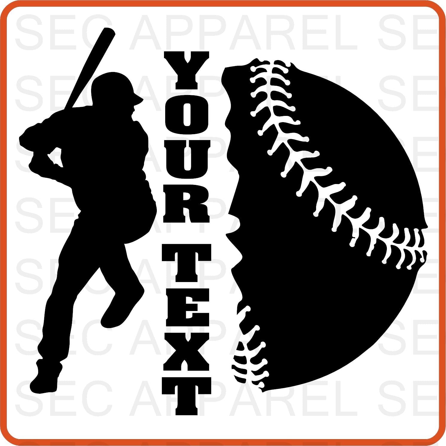 Custom Personalized Baseball Iron On Decals Patches transfers vinyl for shirts, clothing | Sport Fan - secapparelonline