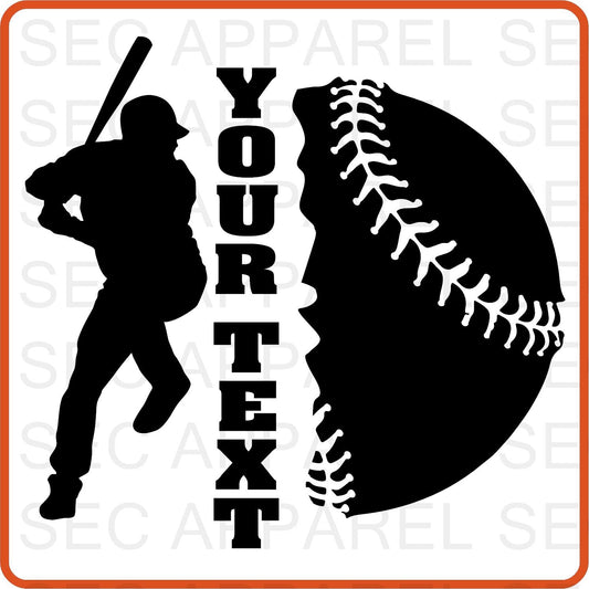 Custom Personalized Baseball Iron On Decals Patches transfers vinyl for shirts, clothing | Sport Fan - secapparelonline