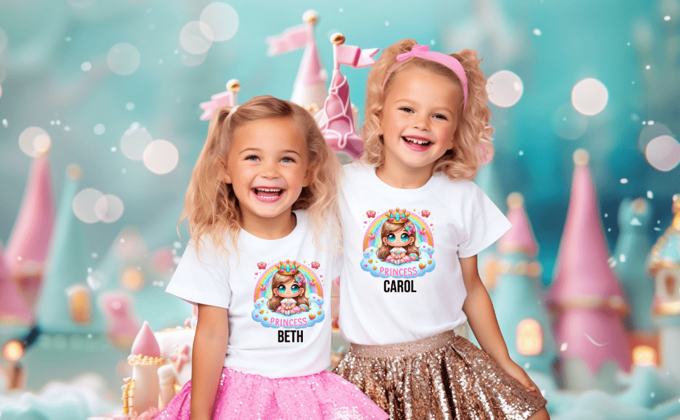 Custom Princess Birthday Shirts for Toddler Girls Birthday Party Personalized with Name - secapparelonline